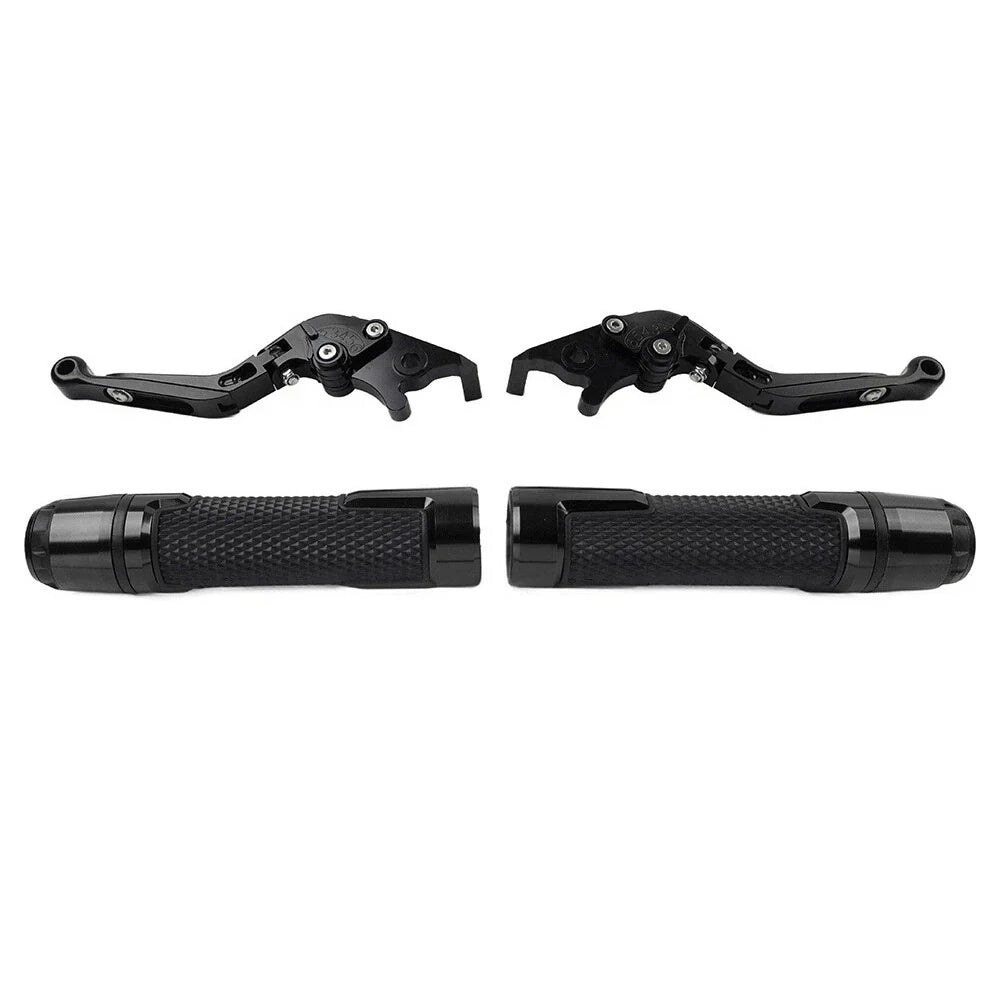 CNC Black Extendable Brake Clutch Levers & Grips for Daytona 675 (2006-2018)