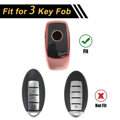 Rose Gold TPU Car Key Case for Mercedes Benz E Class (2017) - 3 Buttons
