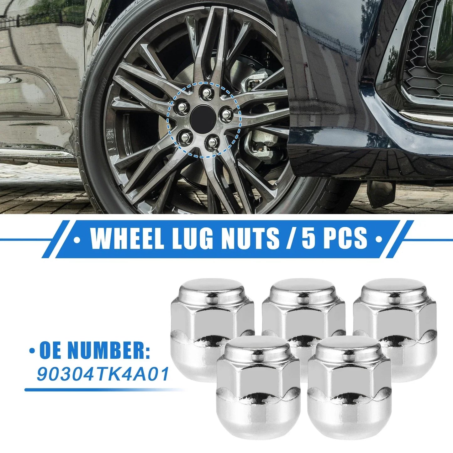 5 x Wheel Lug Nuts for Honda Odyssey & Pilot M14x1.5 (2005-2023)