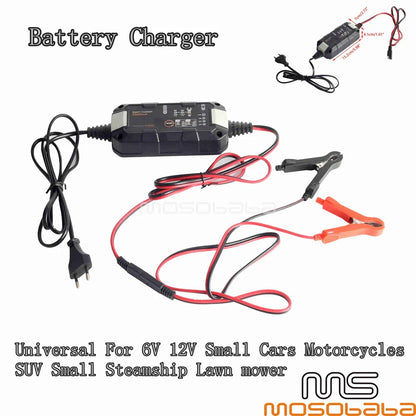 6V 12V Universal Battery Charger Kit for Small Cars, Motorcycles, SUVs