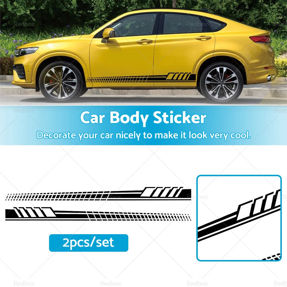 Car Body Stickers Long Stripe Side Skirt Decals