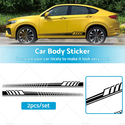 Car Body Stickers Long Stripe Side Skirt Decals