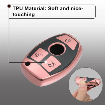 Silicone Smart Key Fob Case Cover for Mercedes Benz A-Class (2013-2018) Pink
