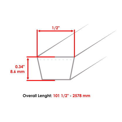 Deck Belt Replacement for Poulan PB175G42 PB185A42 PB195A46 (2018–2021)