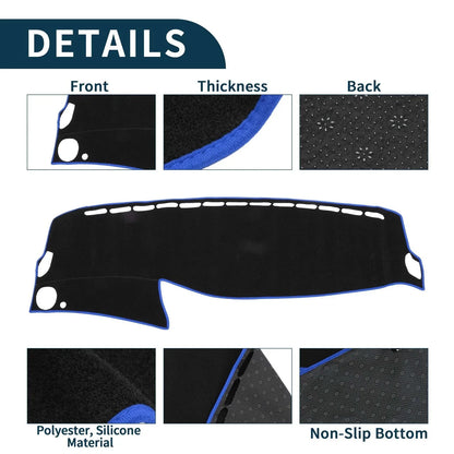 Dashboard Cover Mat for Mercedes Benz S Class W222 2014-2020 Black Blue