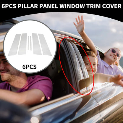 6 Pcs Car Pillar Window Trim for Lexus Sedan 4-Door (2021-2023) Chrome Silver