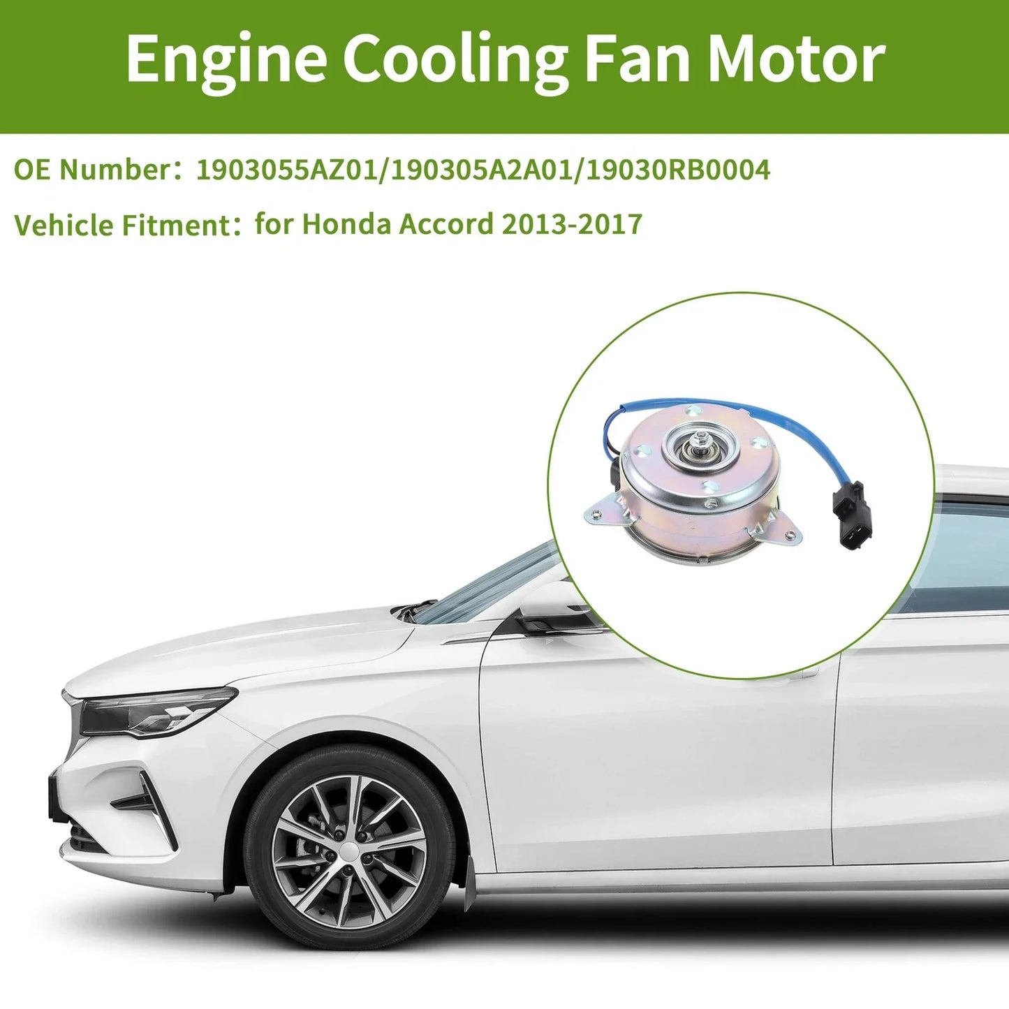 Radiator Fan Motor for Honda Accord (2013-2017) 1 x Motor