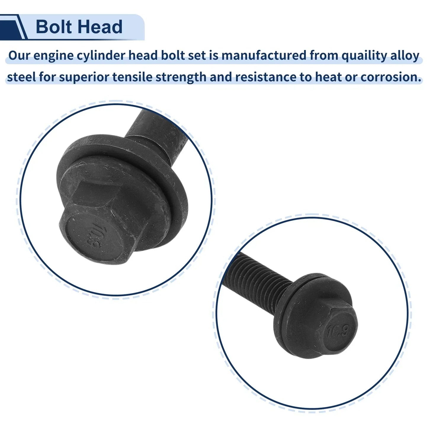 Engine Cylinder Head Bolt Set for Dodge Challenger 6.2L V8 (2015-2020)