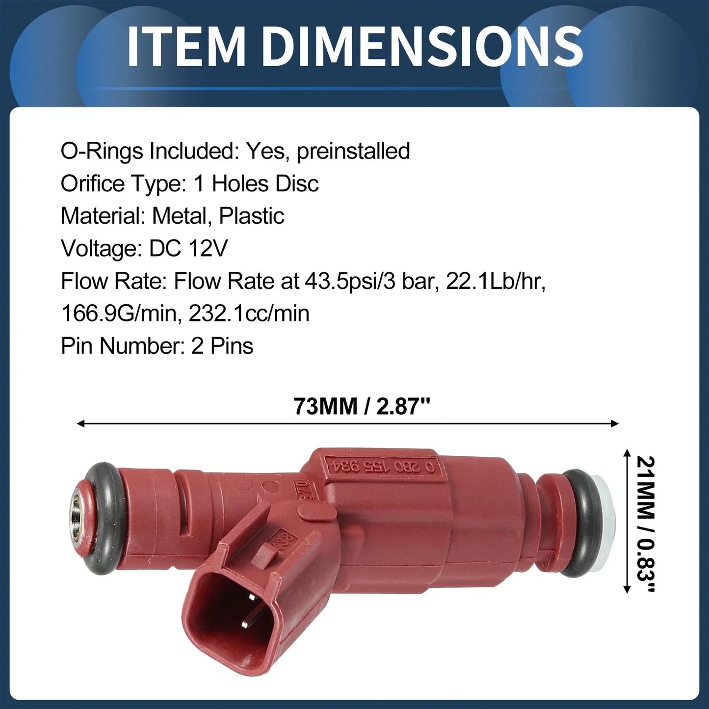 Fuel Injector Set for Dodge Ram 2500 5.9L (2001-2002) - 8 x Red Injectors