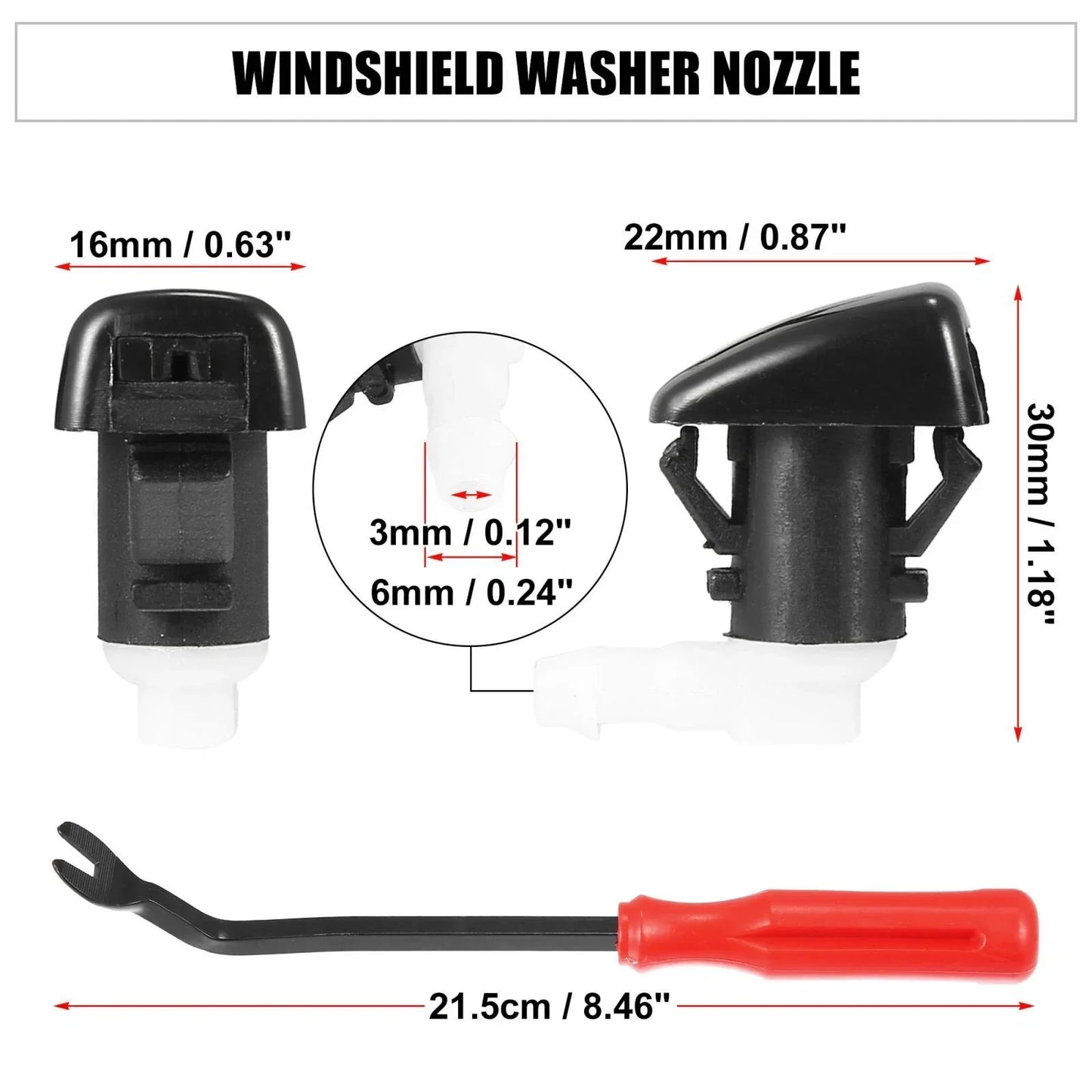 11pcs Front Windshield Washer Nozzle Kit for Dodge Durango (2011-2019)