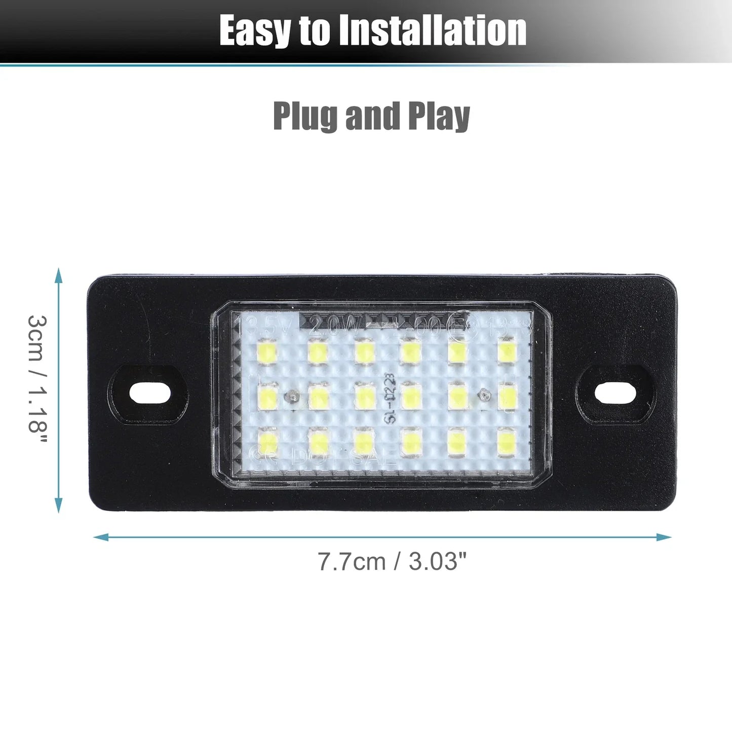 2 x LED License Plate Lights with Decoders for VW Jetta (2011-2018)