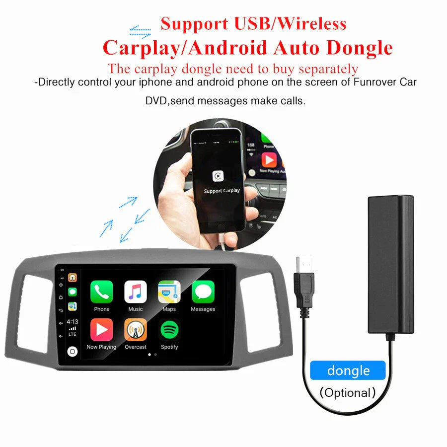 10.1" Android 11.0 Radio Stereo GPS for Jeep Grand Cherokee (2004-2007)