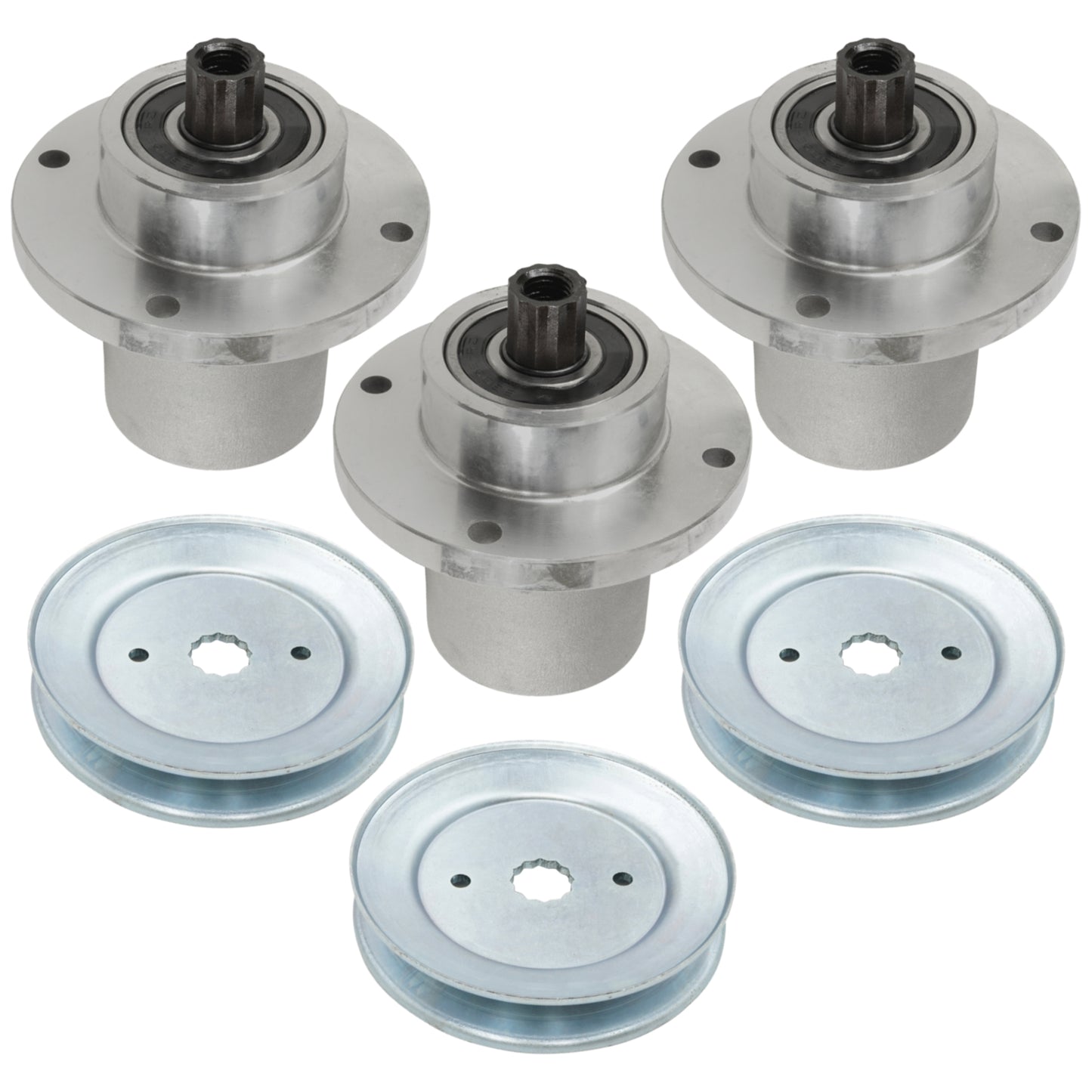 54 Deck Spindles Heavy Duty with 5.78 OD Pulleys for Hustler Fastrak (2016–2021)