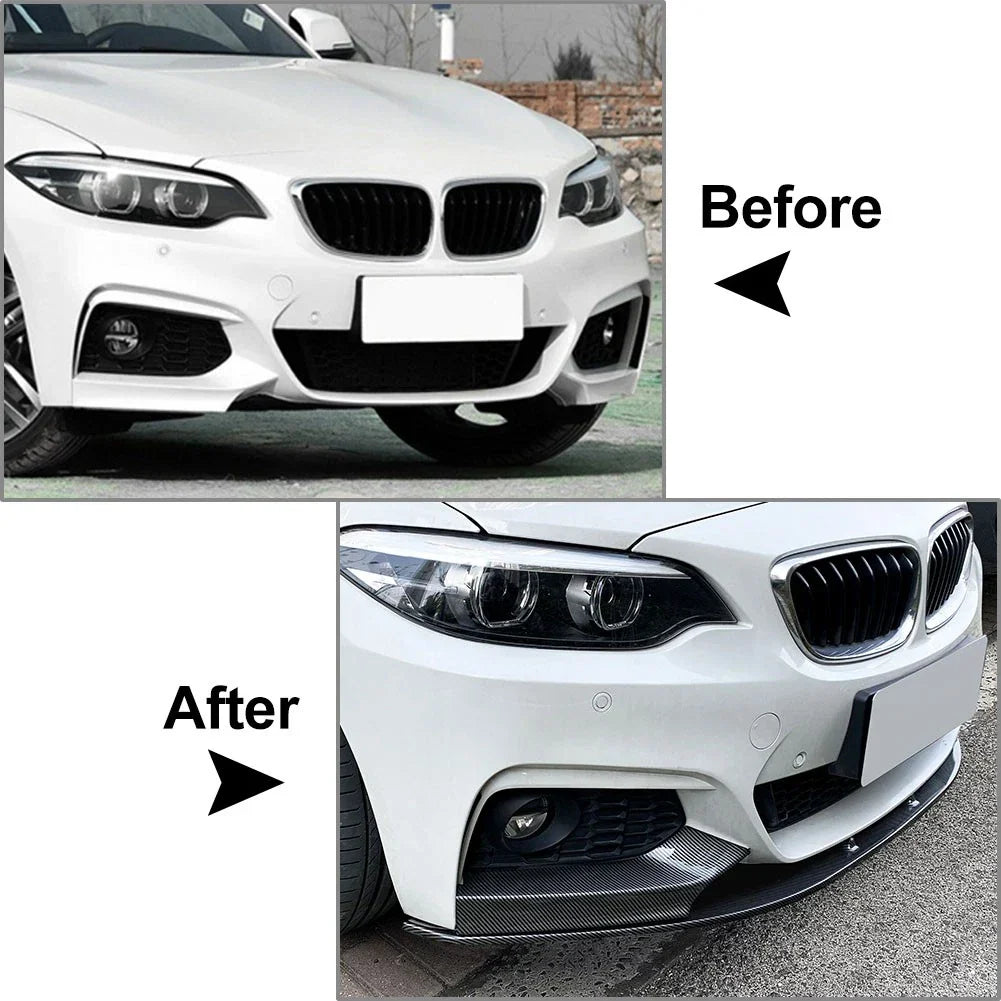 Front Bumper Spoiler Lip & Side Splitter Trim for BMW 2 Series (2014-2021)