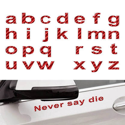 1pc Car Badge Lowercase Alphabet Letter Decals for Vehicle