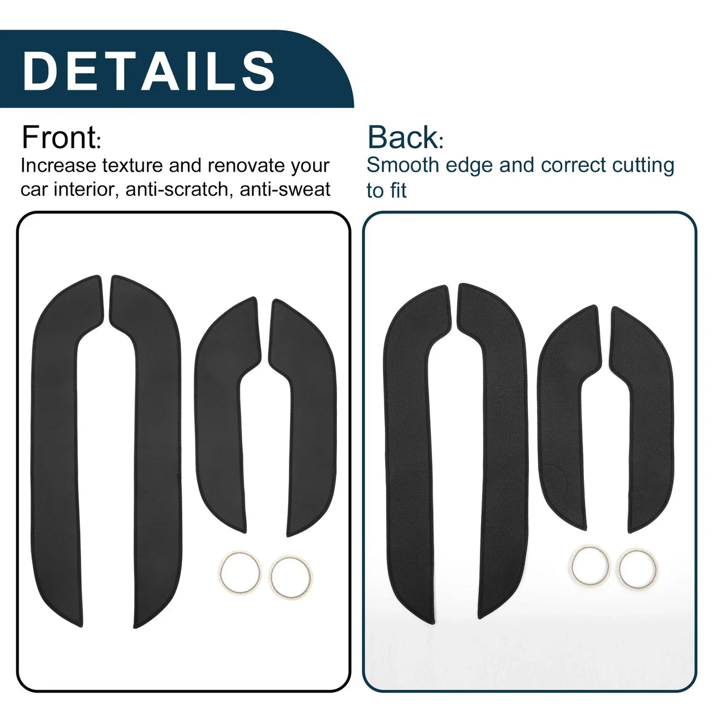 Car Door Anti Kick Pad Sticker Protector for Lexus NX300 (2015) - Black Set