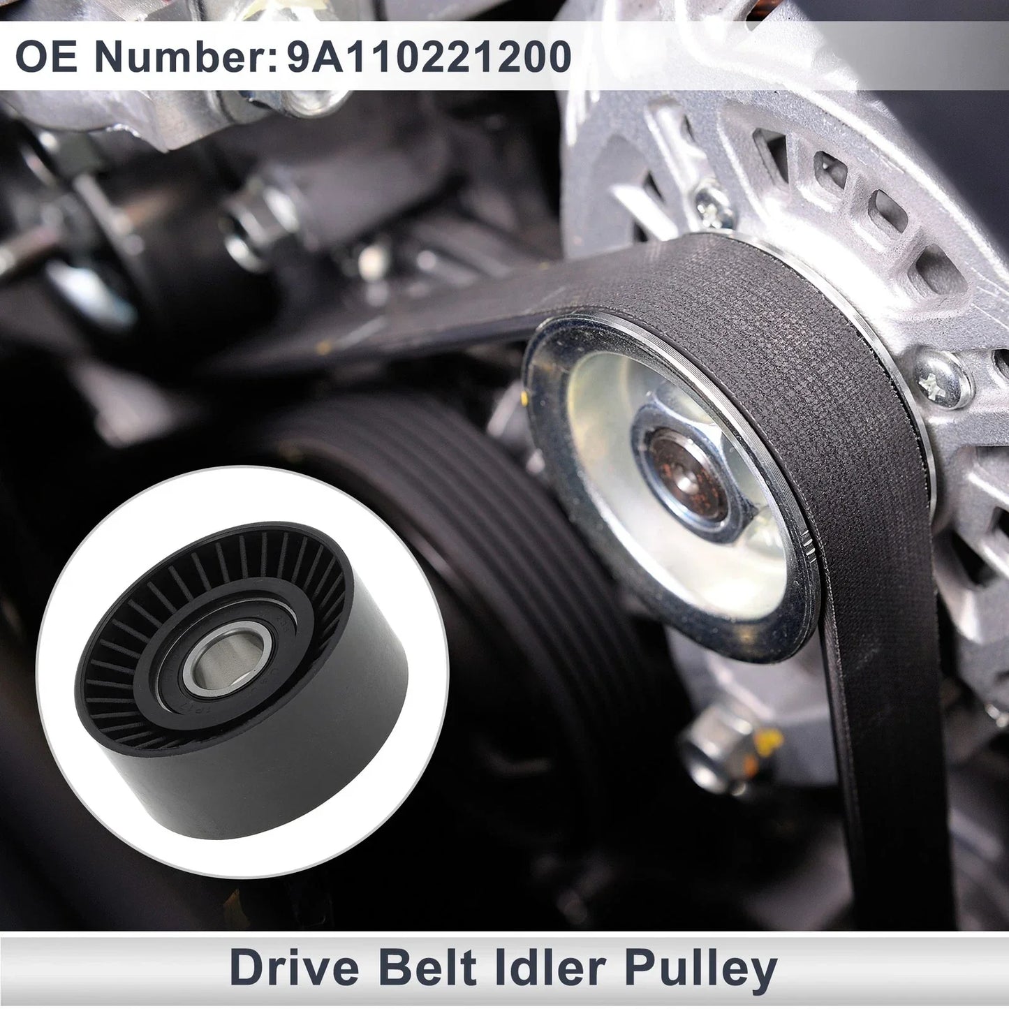 Drive Belt Idler Pulley for Porsche 911 (2009-2015) - Black 1 x Piece