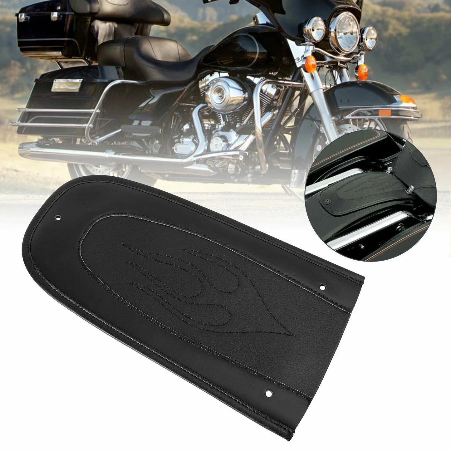 Black PU Leather Rear Fender Bib Solo Seat for Harley Road Glide FLTRX (2008-2023)