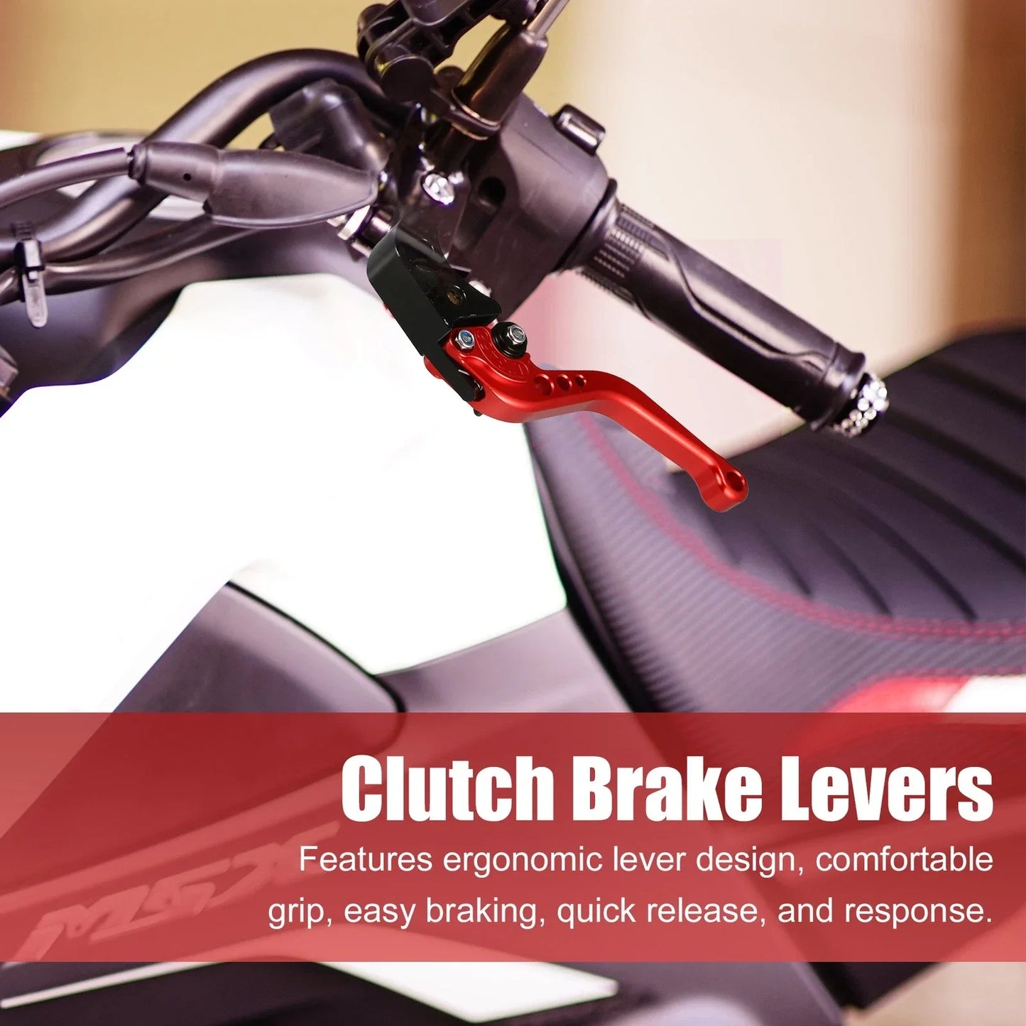 CNC 1 Pair Brake Clutch Levers for Honda CBR1000RR (2008-2023) Red