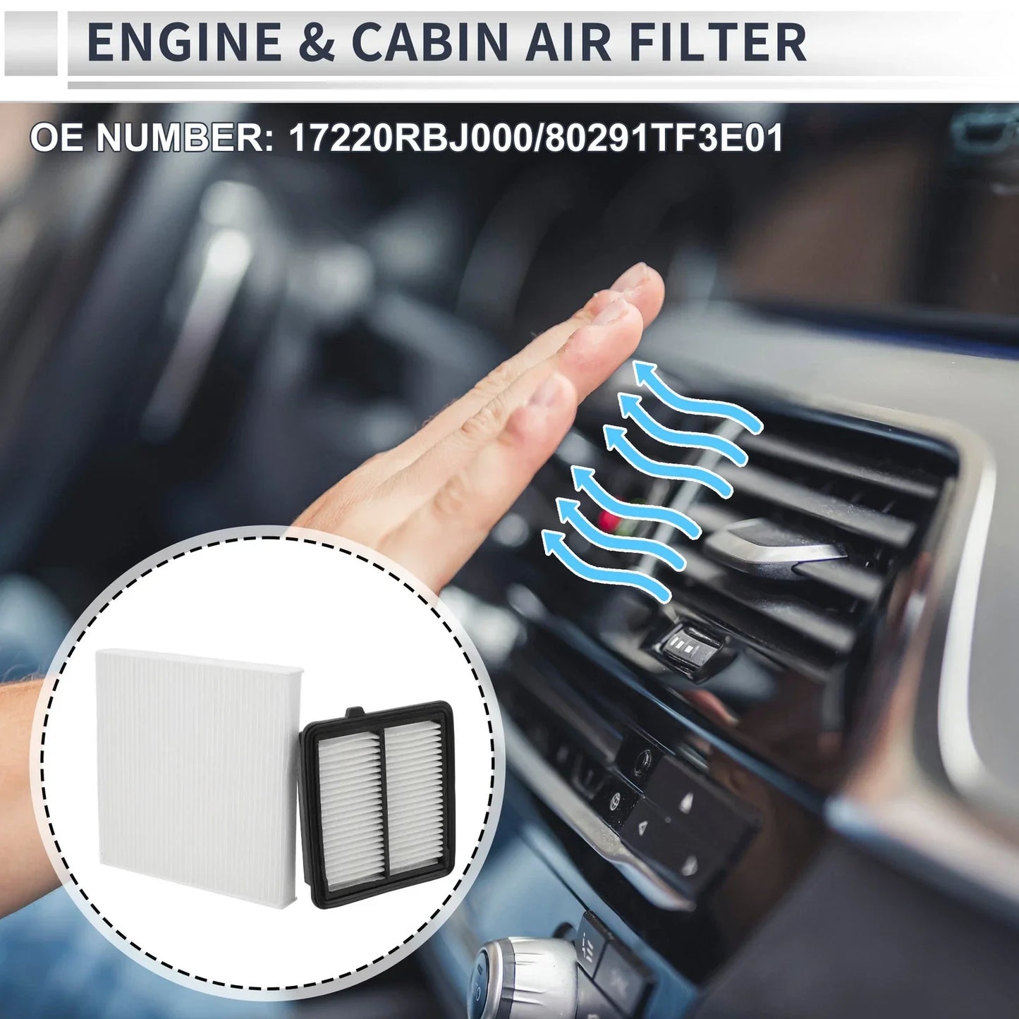 Engine Cabin Air Filter Combo for Honda Insight 1.3L (2010-2014)