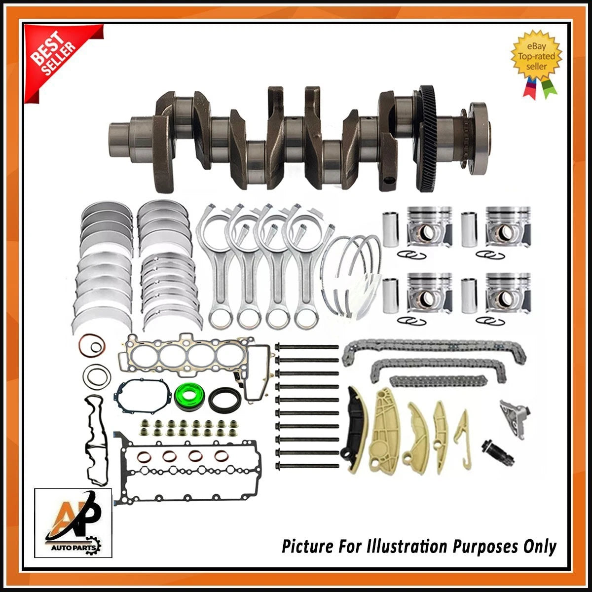 Engine Crankshaft with Engine Rebuild Kit for Land Rover Jaguar (2016–2020)