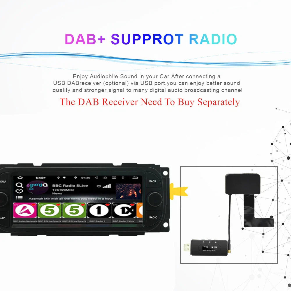 6.8" Stereo Radio GPS Navi for Dodge Chrysler Jeep (1998-2010)