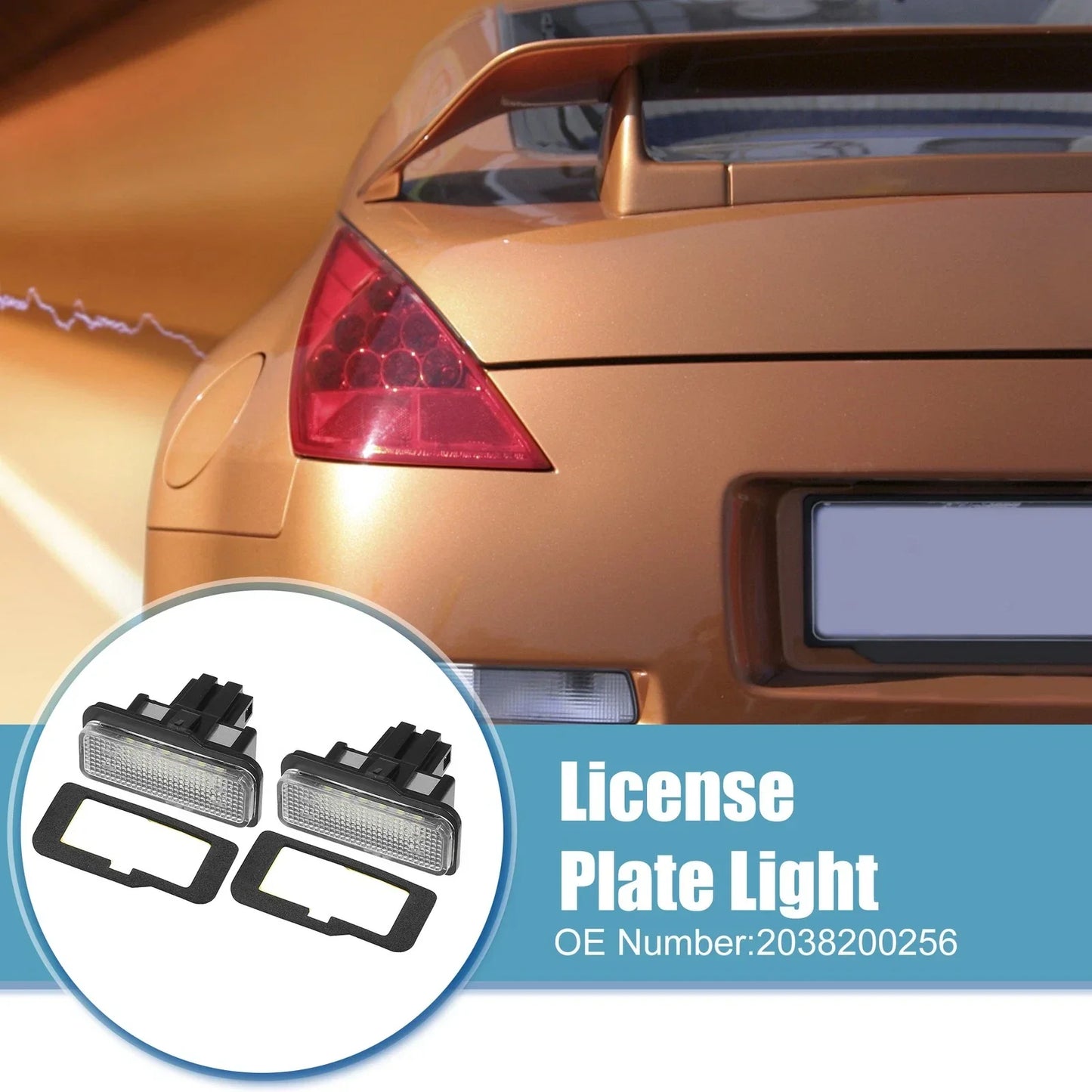 2 x Car License Plate Lights for Mercedes-Benz SLK 350 (2005-2011)