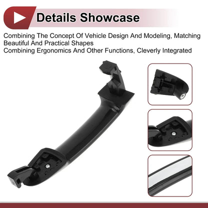 Car Door Handle Grip for Hyundai Front Right Black Silver Tone (2015-2020)