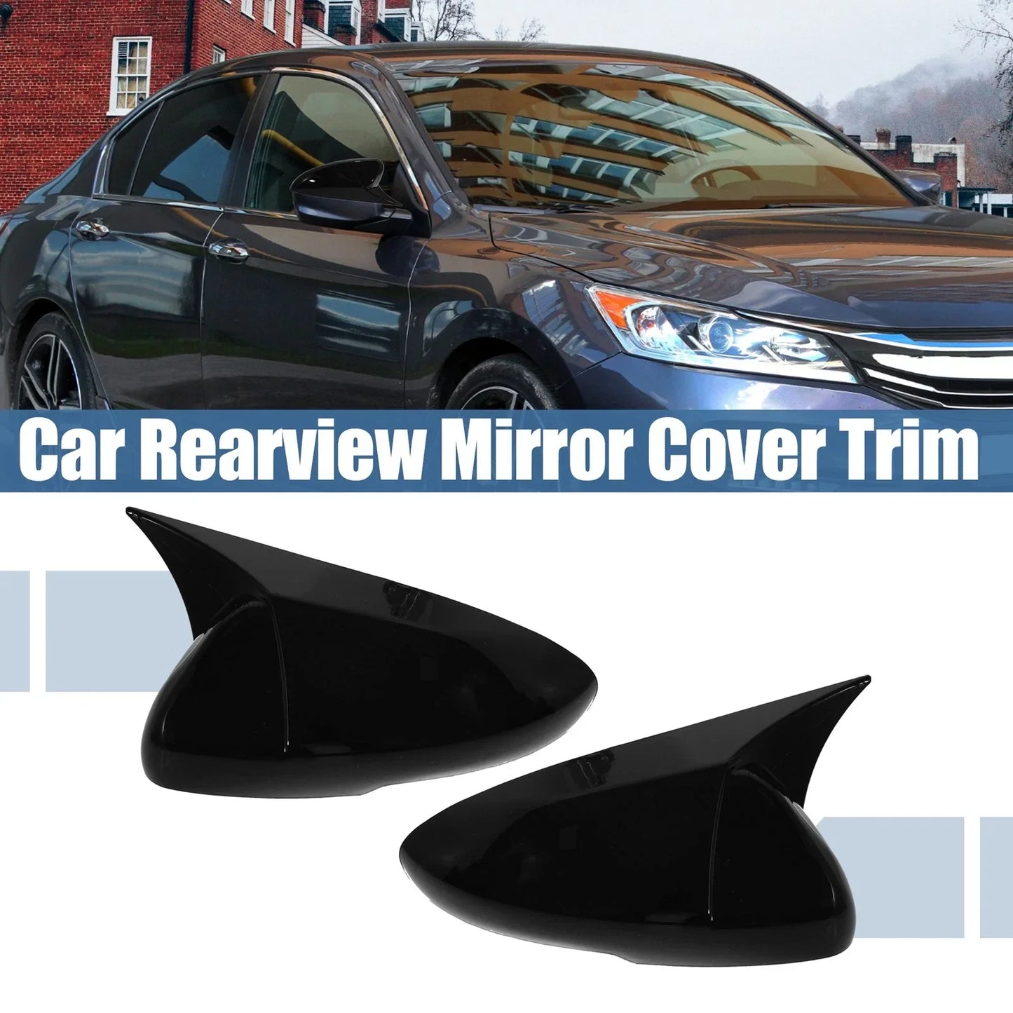 ABS Black Car Rearview Mirror Cover Trim for Honda Accord 2018-2022