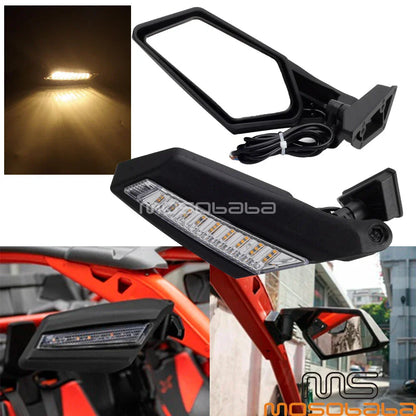 Racing Side Mirrors with LED Turn Signals for Can-Am Maverick X3 R/Max (2017-2022)