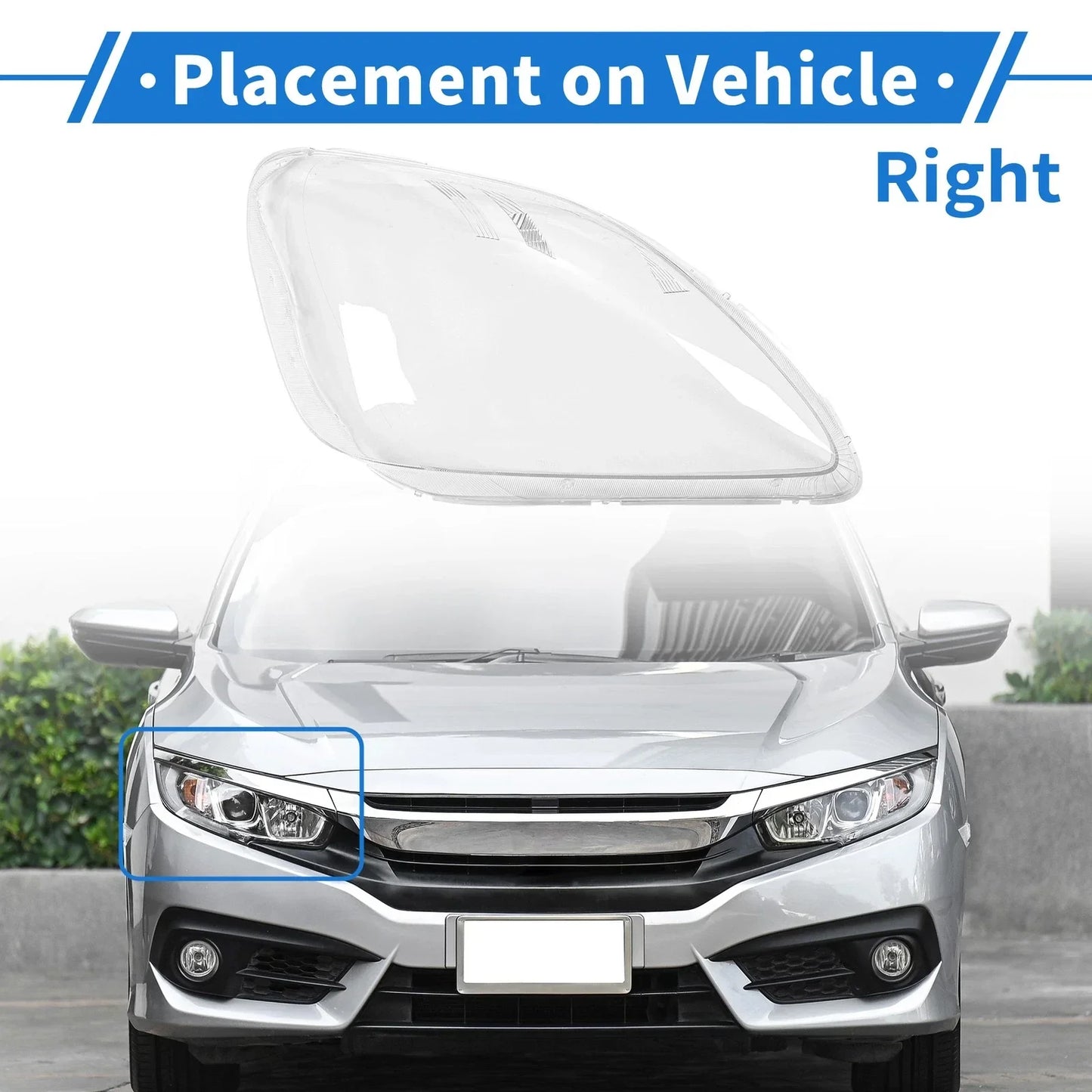 Car Front Right Headlight Lens Cover for Honda CR-V (2005-2006)