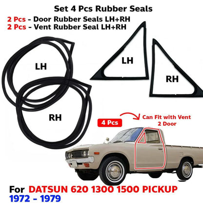 Door Rubber Seal Vent Rubber Set 4 Left Right Fits Datsun 620 Pickup 1972-79