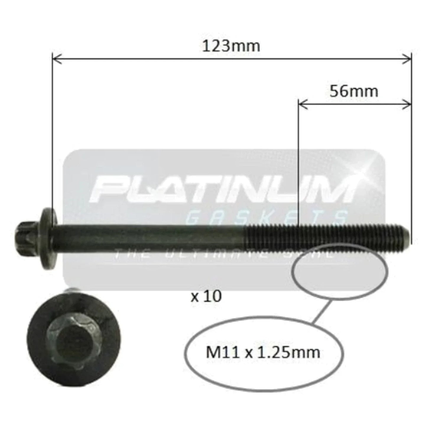 Engine Cylinder Head Bolt Set for Nissan QASHQAI J11 4cyl 2.0L MR20DD 2014~2020
