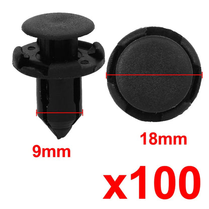 Nylon Rivet Fastener Clips 9mm for Honda  - 100 Pcs