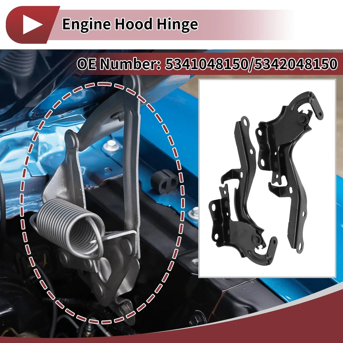Hood Hinges for Lexus RX350 Front Bonnet Bracket (2016-2022) - 1 Pair