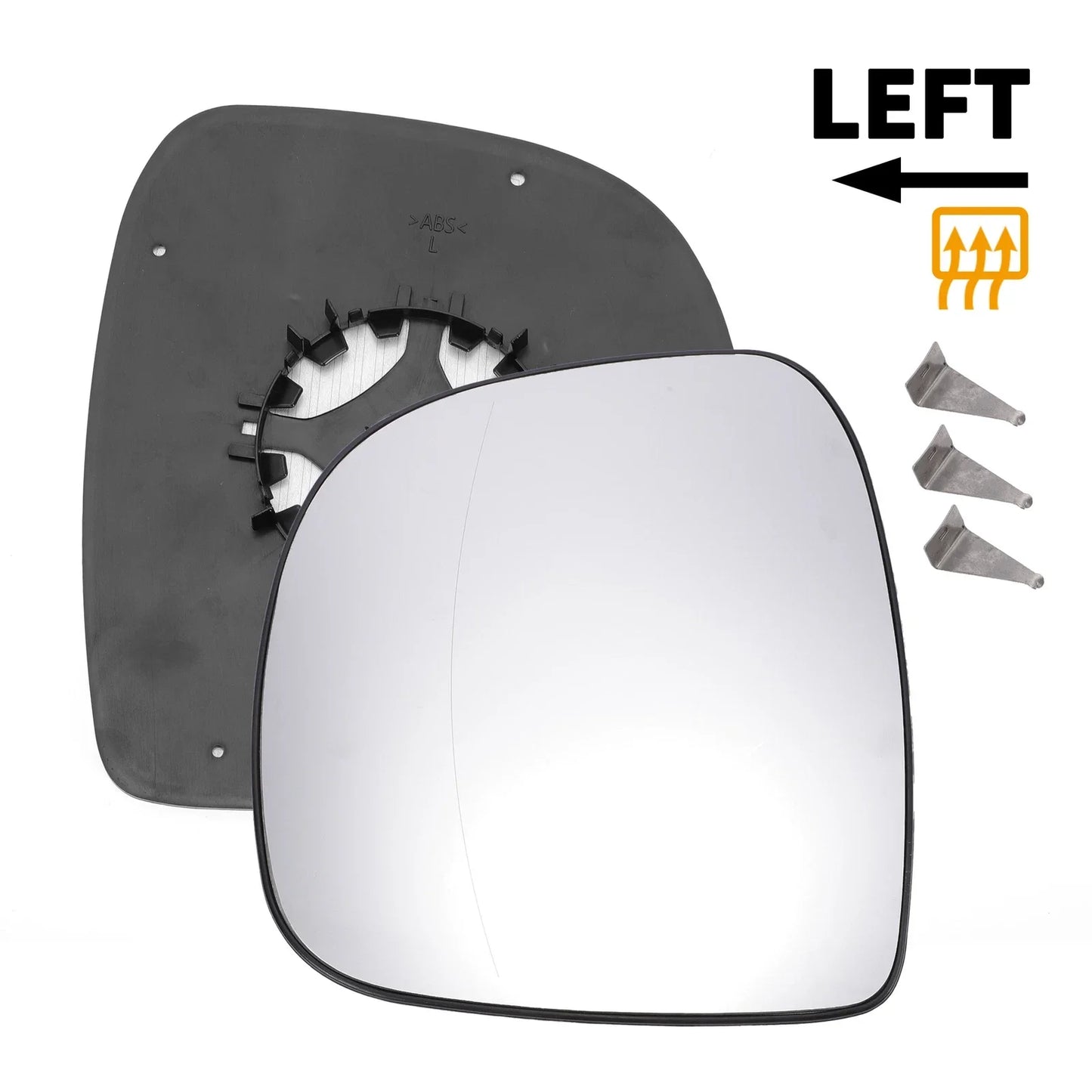 Left Side Heated White Mirror Glass for Mercedes VITO (2003-2010)