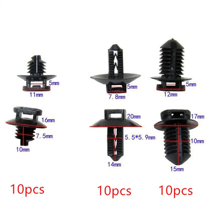 30Pcs Barbed Cable Tie Fastener Clips for Body Harness Circuit Oil Water Pipe