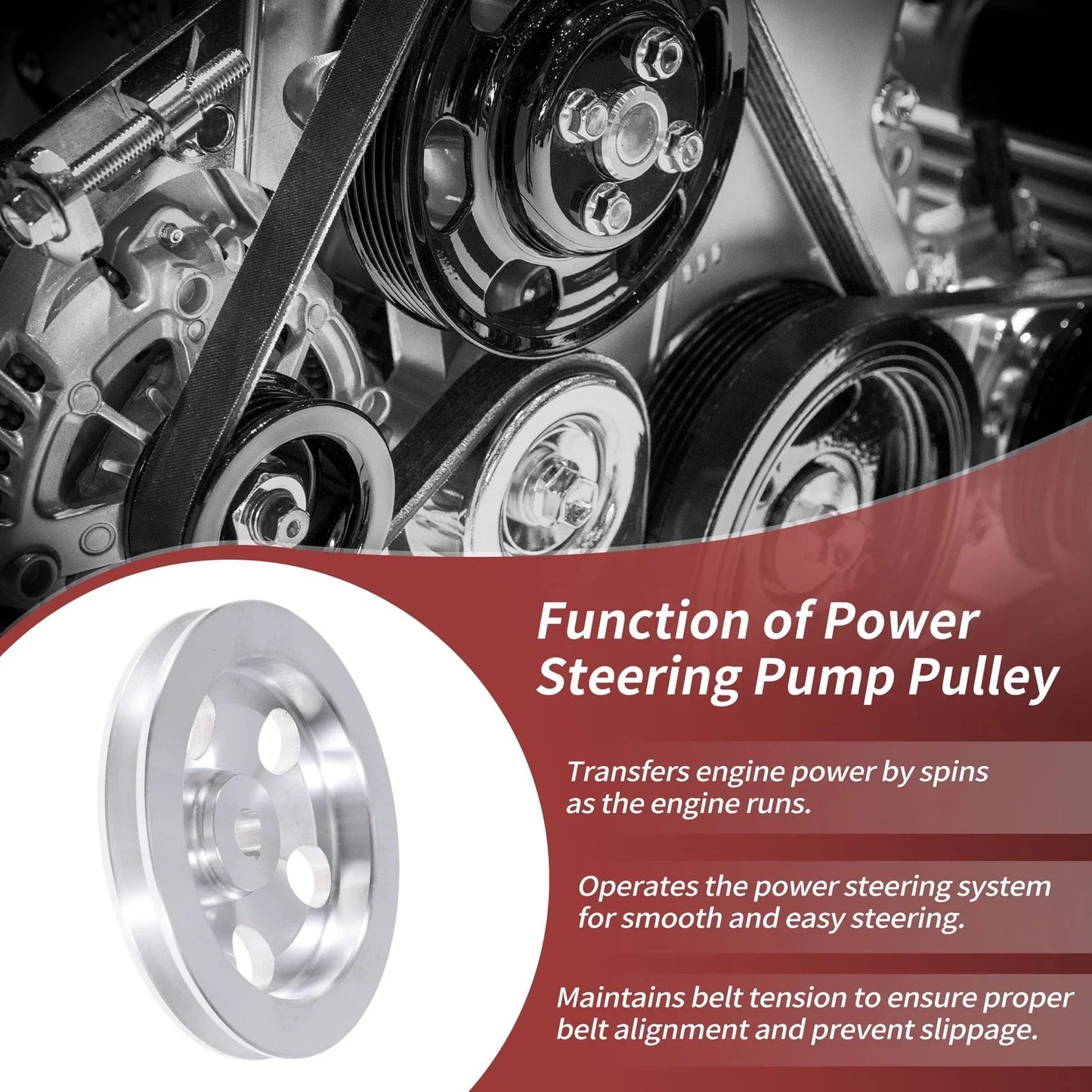 Single Groove Power Steering Pump Pulley for Chevy SBC 350