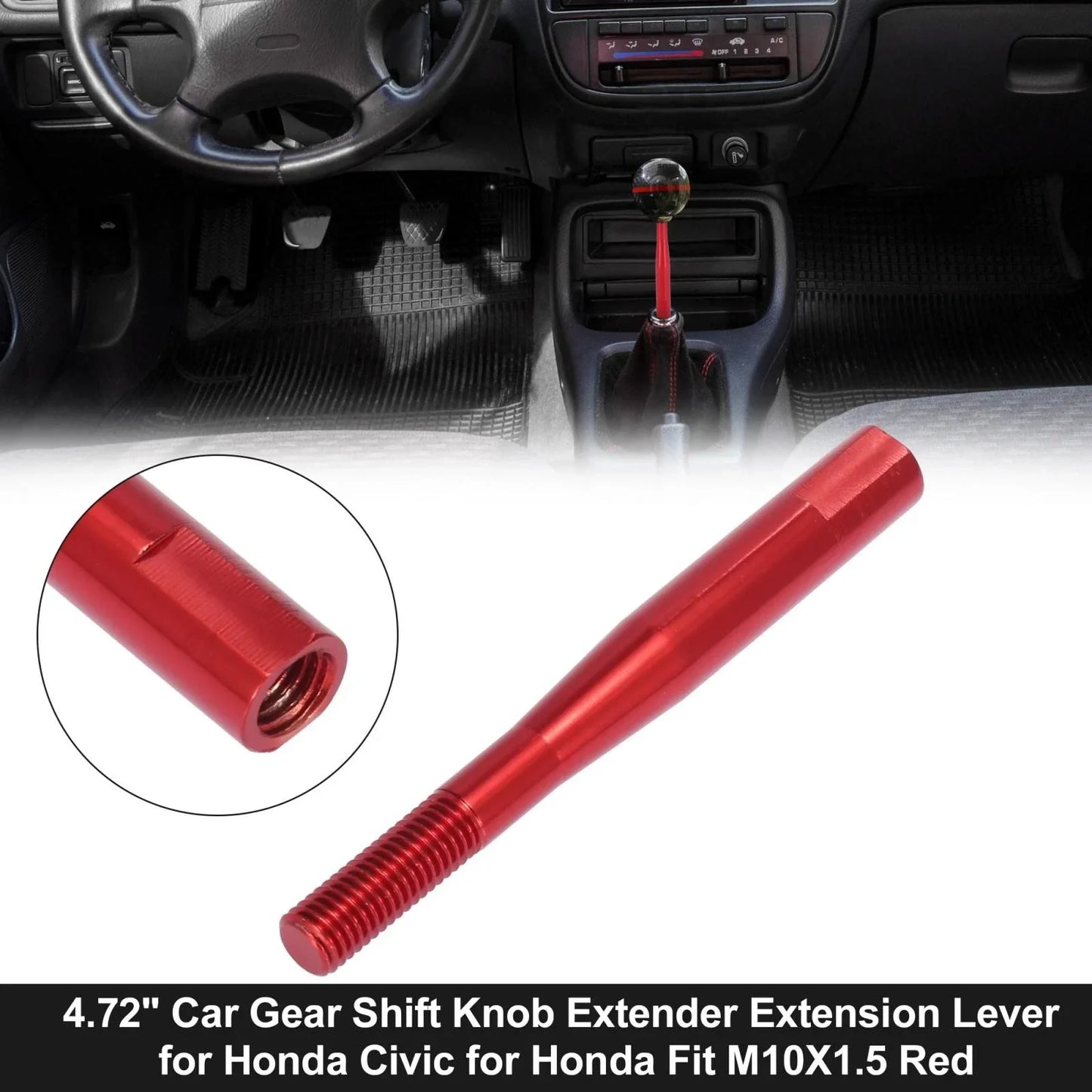 Gear Shift Knob Extender for Honda Civic & Fit (M10X1.5) Red