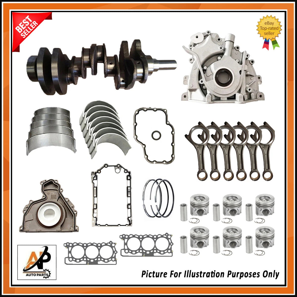 Crankshaft Bearings Piston Rebuild Kit for Jaguar Land Rover 3.0D (2000–2008)