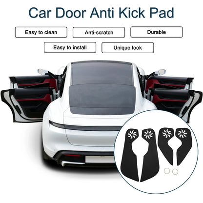 Car Door Anti Kick Pad Sticker Protector for Honda Fit (2014-2019) Black 1 Set