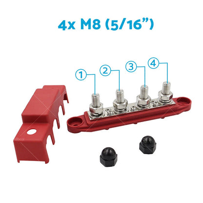 M8 Power Distribution Box Terminal Block 250A DC 48V Bus Bar