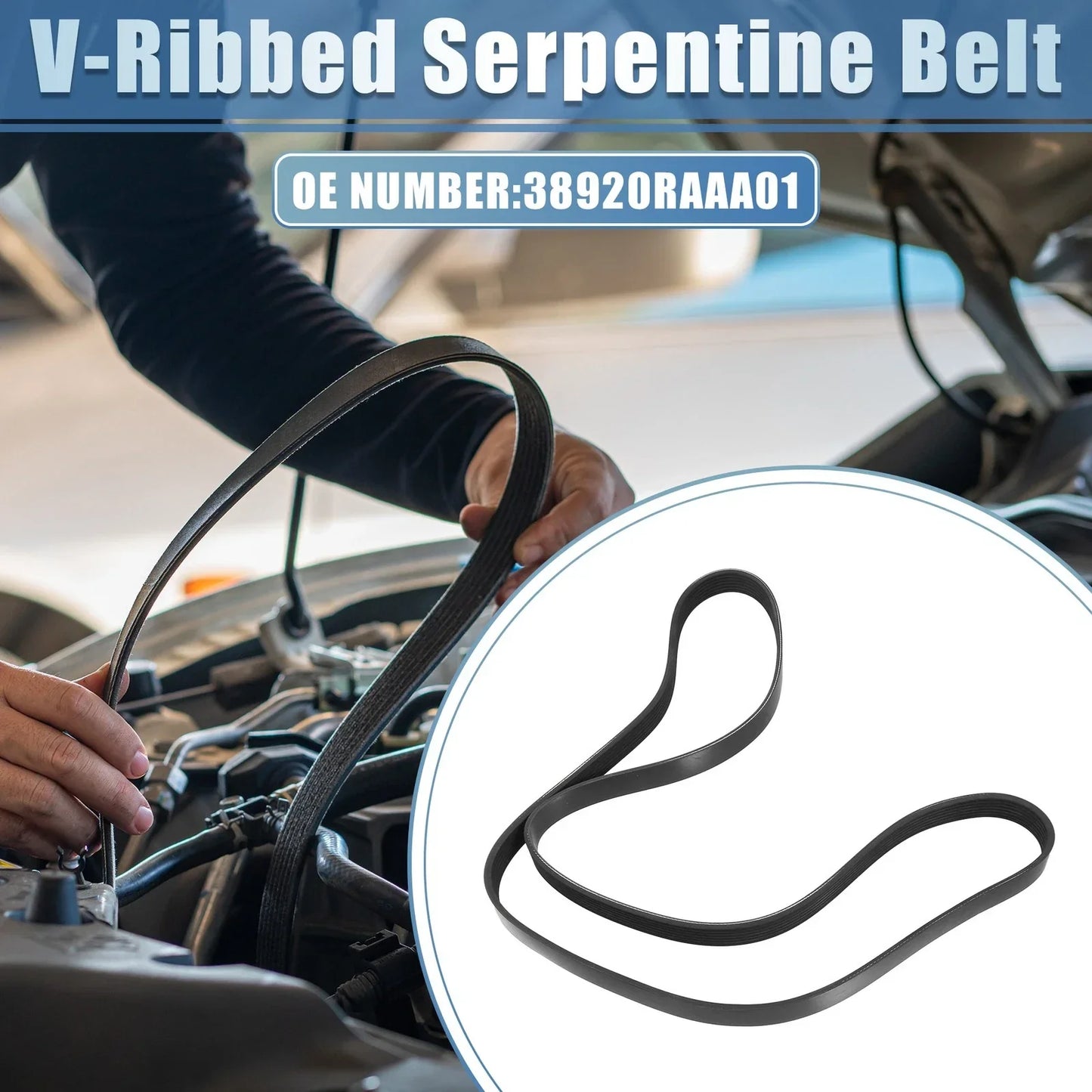 V-Ribbed Serpentine Drive Belt for Honda Accord 2.4L (2003-2007)