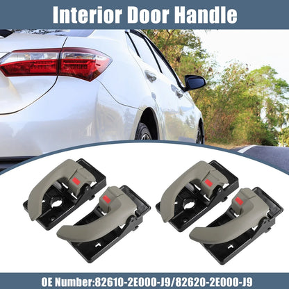 2 x Interior Door Handles for Hyundai Tucson (2005-2009) Black Beige