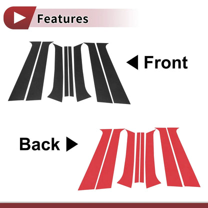 Door Pillar Window Trim for Hyundai Santa Fe 2006-2012 Carbon Fiber Black