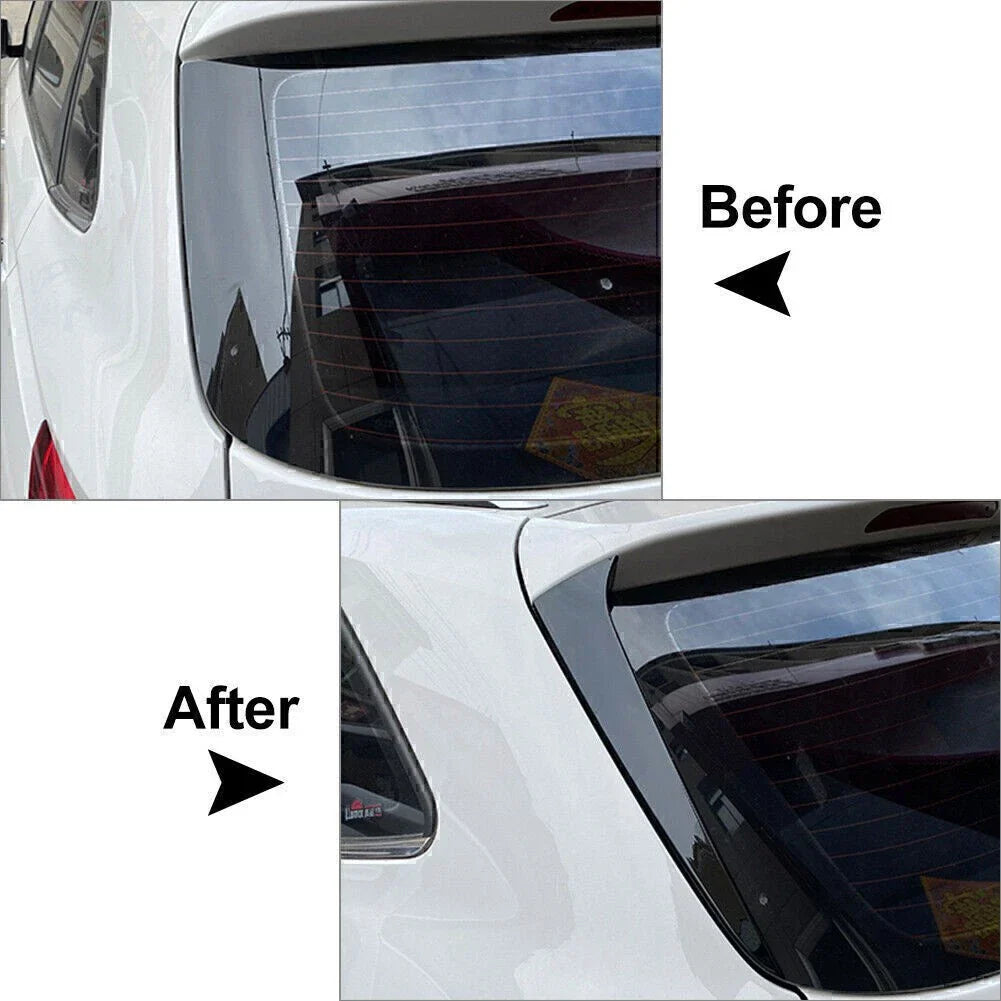Gloss Black Rear Window Side Wing Trim Covers for Skoda Kamiq (2019-2023)