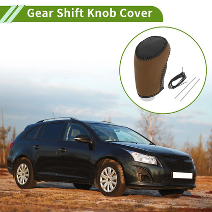 Car Gear Shift Knob Cover for Chevrolet Malibu (2016-2020) Black Brown