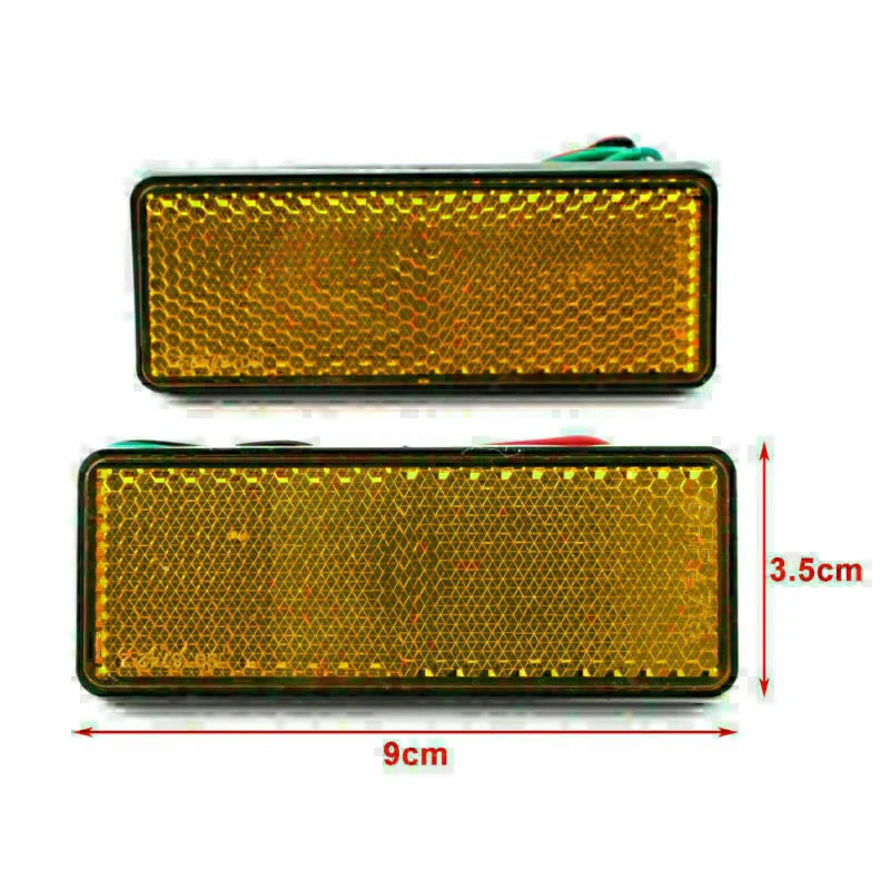 Universal Rectangle Reflector Turn Signal Tail Brake Lights