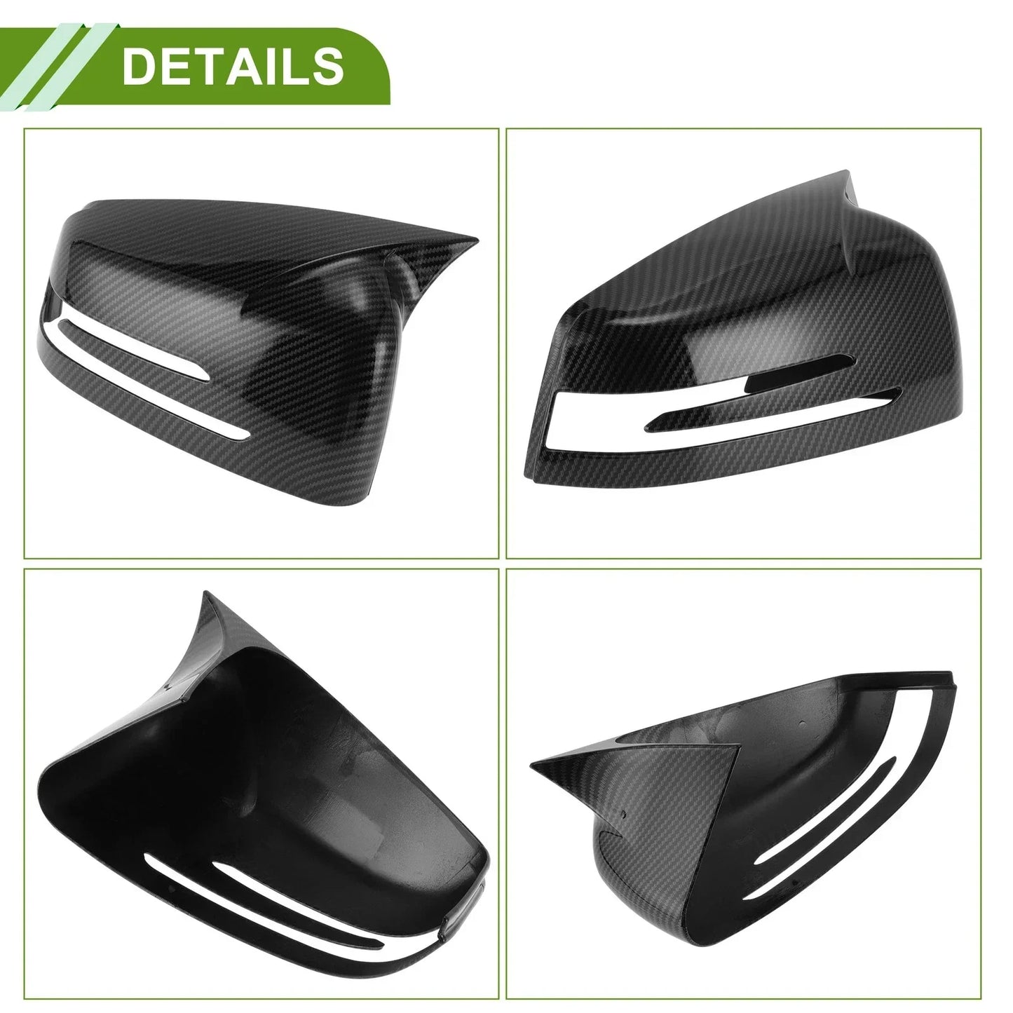 Mirror Cover Cap Replacement Black for Mercedes-Benz A-Class W176 (2012-2017)