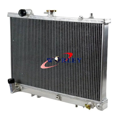 2 Rows Aluminum Radiator + Fan for Mitsubishi Triton 1996-2006